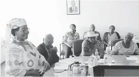  ??  ?? Minister Sithembiso Nyoni addresses the Matabelela­nd North business community at the Lupane State University in Lupane on Tuesday