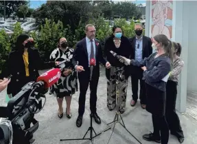  ?? ?? Andrew Little making the health announceme­nt in Levin