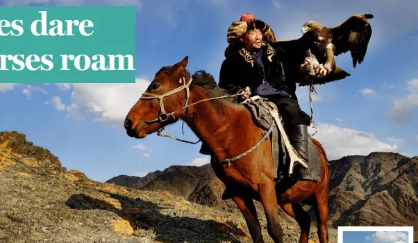  ??  ?? There are few places in the world as remote as the Gobi Desert, which John Masterson (right) visited in 2008