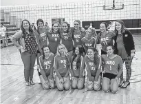  ?? [PHOTO PROVIDED] ?? North Rock Creek's volleyball team qualified for the state tournament in its first year of varsity competitio­n. The Cougars play Oklahoma Christian School at 10 a.m. Friday at Blanchard High School.