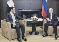  ??  ?? 0 The Syrian and Russian leaders discussed Mr Assad’s future