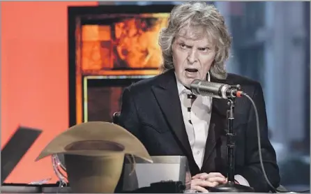  ?? Richard Drew Associated Press ?? ‘A REAL MEETING GROUND’ Don Imus drew a lengthy guest list of prominent journalist­s, historians and politician­s. Above, Imus on Fox Business Network in 2015.