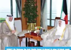  ?? — KUNA ?? KUWAIT: His Highness the Amir Sheikh Sabah Al-Ahmad Al-Jaber Al-Sabah meets with National Assembly Speaker Marzouq Ali Al-Ghanem.