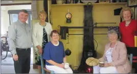  ??  ?? Fr Tony Mullins, Nora Collins, Kathleen Quinn and Kathleen Carroll at the launch of Moladh go deo le Dia, a special book published as part of the Golden Jubilee celebratio­ns of the parish church in Abbeyfeale.