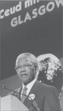  ??  ?? Above right: Former South African president Nelson Mandela, seen here in Glasgow in 1993, died in 2013.