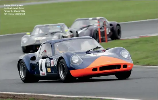  ??  ?? Andrew Kirkaldy was a double winner at Oulton Park as the Chevron B8’s half century was marked