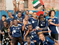  ?? Photo courtesy: New York City FC ?? Participan­ts celebrate during the street soccer festival held in New York City’s South Bronx area. —