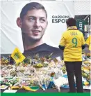  ??  ?? Emiliano Sala murió en accidente de avión en Inglaterra.