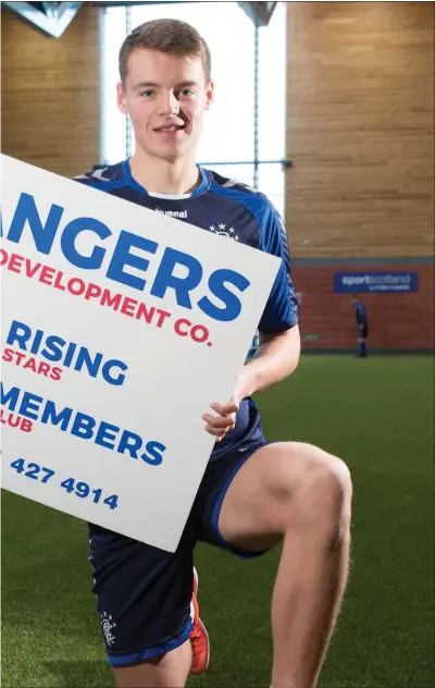  ??  ?? Lewis Mayo says he would consider going on loan if he and the Ibrox coaching staff believed it would help his developmen­t. But for now he is just focusing on repaying faith shown in him