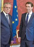  ?? Foto: afp ?? Bundespräs­ident Van der Bellen, Wahl sieger Kurz: „Ja, Kruzitürke­n.“