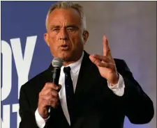  ?? RICHARD VOGEL — THE ASSOCIATED PRESS ?? Independen­t presidenti­al candidate Robert F. Kennedy, Jr. speaks to supporters during an event celebratin­g Cesar Chavez’s birthday, Saturday, March 30, 2024, in Los Angeles.