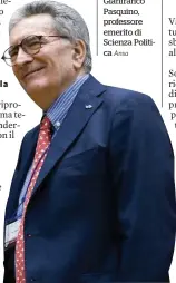  ?? Ansa ?? Il politologo Gianfranco Pasquino, professore emerito di Scienza Politica