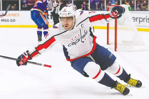  ?? DENNIS SCHNEIDLER/USA TODAY SPORTS FILES ?? A lost NHL season could be a major blow to Capitals superstar Alex Ovechkin in his pursuit of Wayne Gretzky’s all-time goals record.