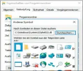  ??  ?? In der Datei shell32.dll in einem Unterordne­r von Windows finden Sie eine reiche Auswahl an Symbolen für jede Anwendung und jeden Zweck.