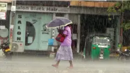  ??  ?? Heavy downpour in Puttalam. Pic by Hiran Priyankara