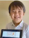  ?? ?? Cravings satisfied: Franco, six, wishes to have food drawings come to life. You draw it in the app and it will be delivered to your doorstep — within a matter of seconds!
