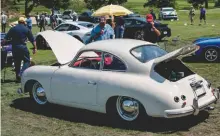  ??  ?? Left: 1953 ʻbent-windowʼ 356 Pre-a from the Sierra Madre Collection on display
Below left: 1954 Speedster was the 87th built and as such is quite different in detail to later examples. No windshield defrosters, no tilting seats and no fuel gauge are...