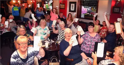  ??  ?? Fundraisin­g for the MRI Now campaign in The Crosses pub, Kilmuckrid­ge.