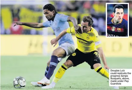  ??  ?? Douglas Luiz could replicate the progress Sergio Busquets, above, made under Pep Guardiola