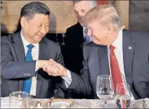  ??  ?? CAKE BOSS: President Trump told Chinese President Xi Jinping about the missile attack on Syria over dessert.