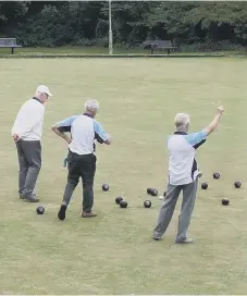  ??  ?? Bowls action at Roker Park.