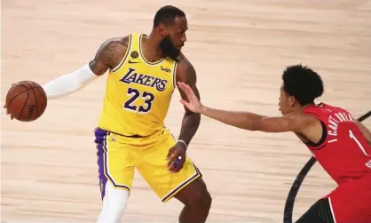  ?? Photograph: Kim Klement/AP ?? LeBron James had 10 points, six rebounds, seven assists and six turnovers as the Lakers won Game 2 over Portland on Thursday night.