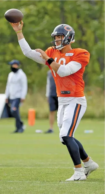  ?? DYLAN BUELL/AP ?? Mitch Trubisky will have a chance to erase memories of an ugly 2019 season in which the Bears missed the playoffs and he finished 32nd in passer rating among QBs with more than 100 pass attempts.