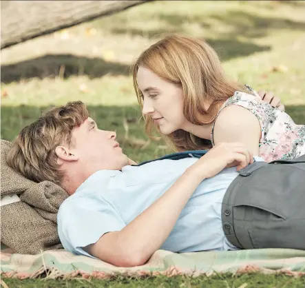  ?? ELEVATION PICTURES ?? Billy Howle and Saoirse Ronan strike a perfect note in their portrayal of a sexually out-of-sync couple and their botched wedding-night foray into unfamiliar territory in Dominic Cooke’s drama On Chesil Beach.