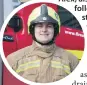  ?? ?? Former Scotland rugby star Rob Wainwright with son Alex, also inset, who has followed his footsteps and joined the fire service.