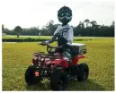  ??  ?? The Safety Sam robot, the first of its kind in Florida, travels to schools and camps to help educate children on riding ATVs safely.