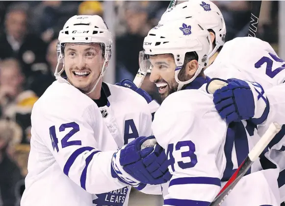  ?? MADDIE MEYER/GETTY IMAGES, FILE ?? The Leafs may still be in the mix to bring back centre Tyler Bozak, left, depending what else happens in the marketplac­e.