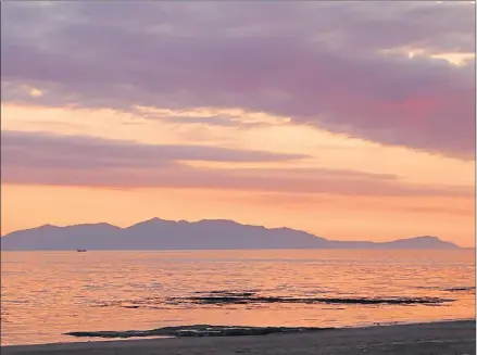  ??  ?? AS a Scot now living in England I love visiting Scotland - it is the best place for lovely sunsets. This one is looking over to Arran taken from Troon.