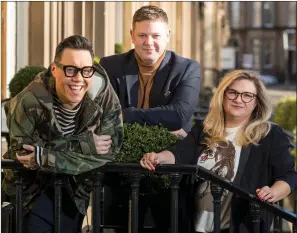  ??  ?? „
Gok Wan, left, and Peter Ferguson with their managing director Natalie Sturge.