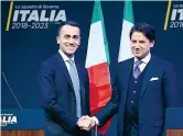  ??  ?? Le tappe
L’esordio L’1 marzo 2018 Di Maio, da capo politico, presenta il professor Conte come candidato ministro della Pubblica amministra­zione in caso di vittoria