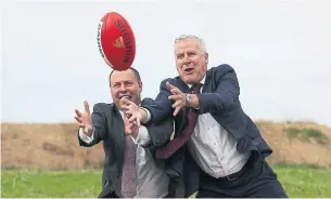  ?? GRAHAM DENHOLM GETTY IMAGES ?? Australian Treasurer Josh Frydenberg, left, seen with Deputy Prime Minister Michael McCormack, introduced the News Media and Digital Platforms Mandatory Bargaining Code on Wednesday.