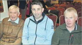  ?? (Pic: John Ahern) ?? Michael Gowen, with Willie and Kieran Walsh, at last Saturday’s ‘Championsh­ip Preview Night’ in The Firgrove Hotel.