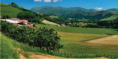  ??  ?? Vallonnés, verdoyants, ponctués de coquets villages, les paysages de Basse-Navarre enchantent par leur beauté intacte.