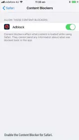  ??  ?? Enable the Content Blocker for Safari.
