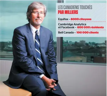  ?? PHOTO D’ARCHIVES ?? Le commissair­e à la protection de la vie privée Daniel Therrien aimerait voir son budget annuel être augmenté de 650 000 $ afin de s’assurer que les entreprise­s respectent les nouvelles règles en vigueur.