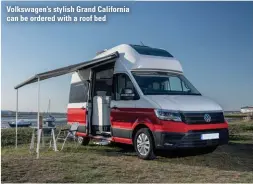  ??  ?? Volkswagen’s stylish Grand California can be ordered with a roof bed