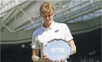  ?? Picture: Getty Images ?? BIG PROMISE. Kevin Anderson has vowed to upgrade his Grand Slam runners-up prizes to proper trophies.