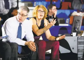  ?? Fairleigh Dickinson / Contribute­d photo ?? Associate head coach Cathy Inglese with Fairleigh Dickinson head coach Peter Cinella during the 201819 season.