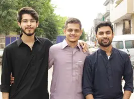  ??  ?? The men behind Rizq: From left: Musa Aamir, Qasim Javaid and Huzaifa Ahmad.