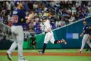  ?? Sam Navarro/USA Today Sports ?? Japan third baseman Munetaka Murakami circles the bases after hitting a home run during the second inning. Photograph: