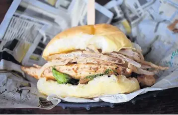  ?? WAHLBURGER­S PHOTOS ?? The Jenn’s Chicken Sandwich at Wahlburger­s is not a contributi­on from Jenny McCarthy, who is married to Donnie Wahlberg of New Kids on the Block fame. The sandwich is actually a recipe from a fan of the burger chain.