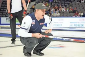  ??  ?? Team USA skip John Shuster works in the team sports department at Dick’s Sporting Goods. WALTER TYCHNOWICZ/USA TODAY SPORTS