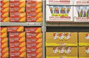  ?? CAITLIN O’HARA/FOR THE WASHINGTON POST ?? Boxes of snacks for detained migrants are stored at the Customs and Border Protection Yuma sector headquarte­rs in Arizona.