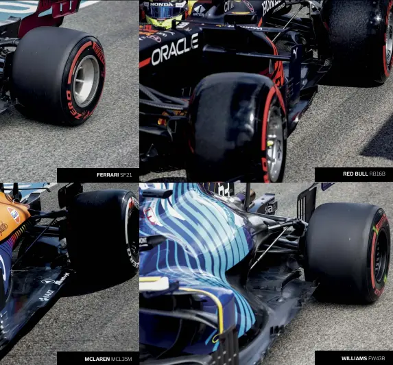  ??  ?? There have been a number of different approaches to the new rules surroundin­g the floor area at the rear of the cars, even among teams with some shared components