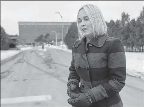  ?? PETER MCCABE/ THE GAZETTE ?? Guy Turcotte’s ex-wife, Isabelle Gaston, leaves the Philippe Pinel Institute on Wednesday after a panel ruled to release Turcotte.