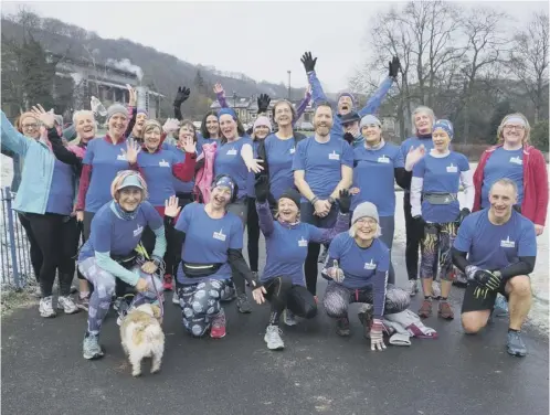  ??  ?? HAPPY MONDAYS: Harriers are pictured at the Todmorden Centre Vale Park Run.